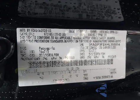 2017 Ford Focus Se z USA, uszkodzony, nr VIN 1FADP3F2XHL305514